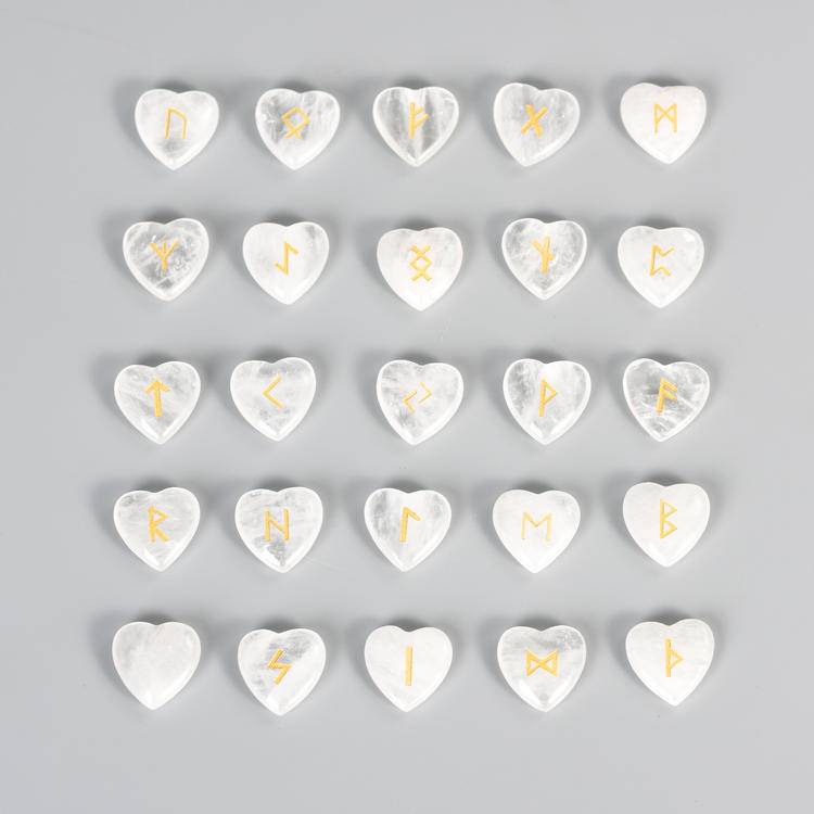 Love Guidance – Heart-Shaped Germanic Runes Set (24+1 Pieces)