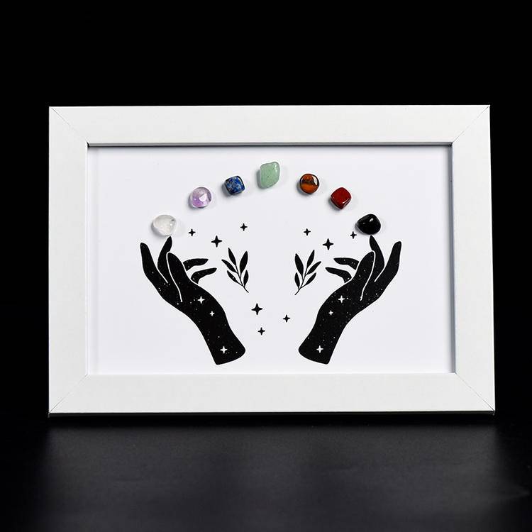 Sacred Flow – Chakra Energy Hands Crystal Art Frame