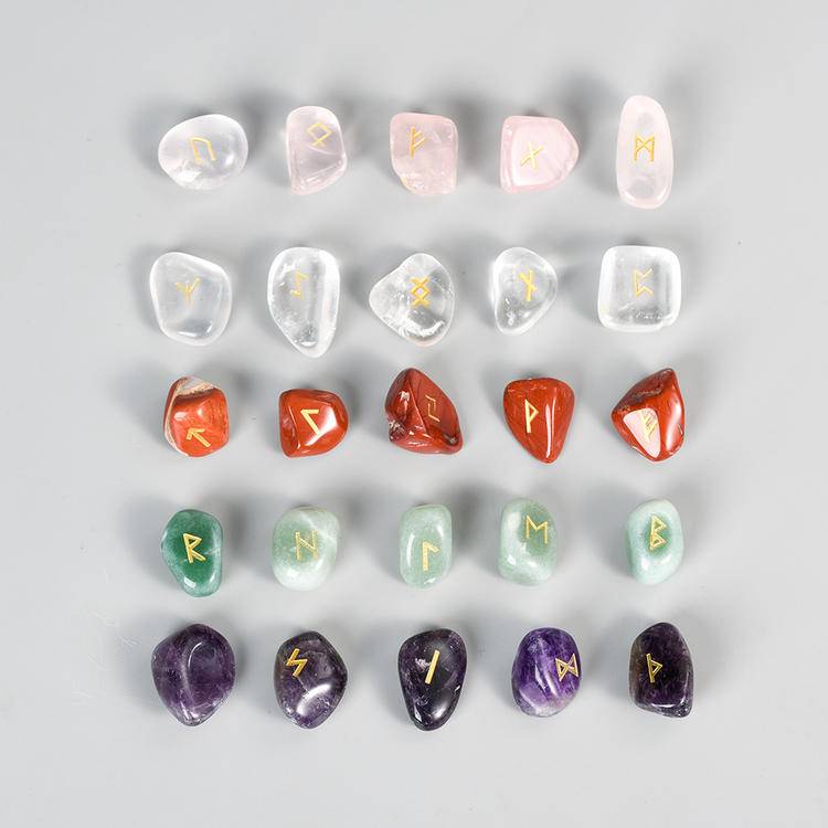 Runes Wisdom - Germanic Runes Crystal Set (24+1 Pieces)