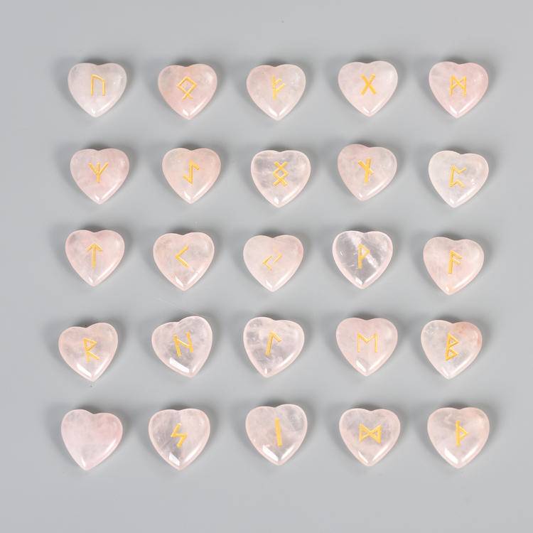 Love Guidance – Heart-Shaped Germanic Runes Set (24+1 Pieces)