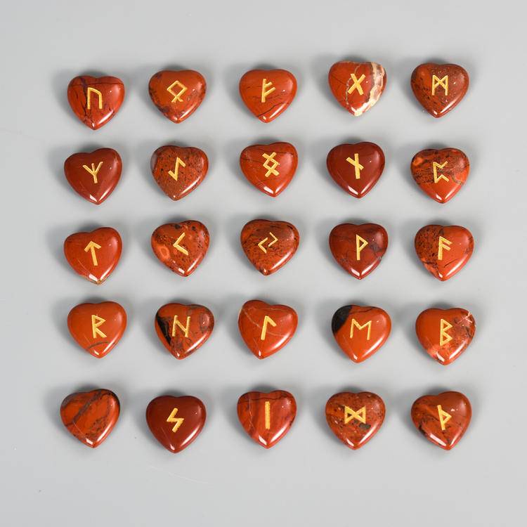 Love Guidance – Heart-Shaped Germanic Runes Set (24+1 Pieces)