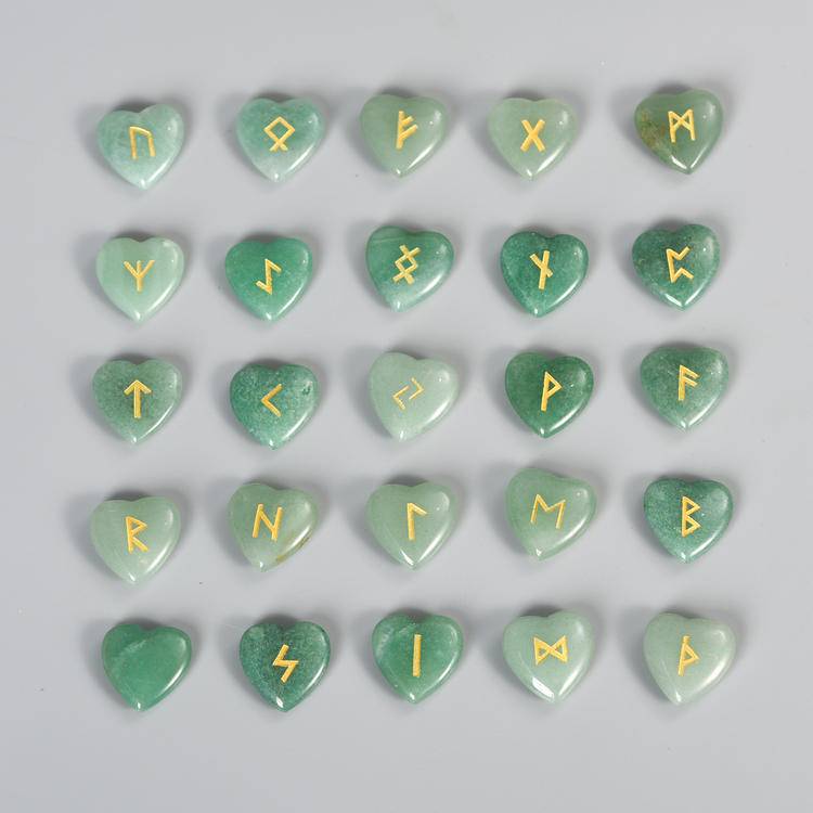 Love Guidance – Heart-Shaped Germanic Runes Set (24+1 Pieces)