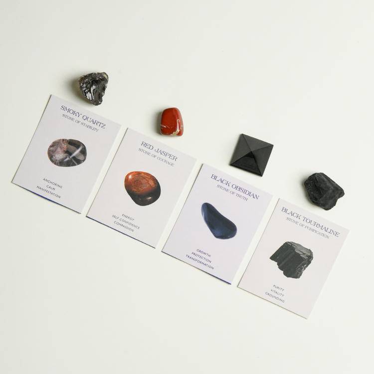 Intentional Energy – Polished Crystal Healing Set with Meaning Cards