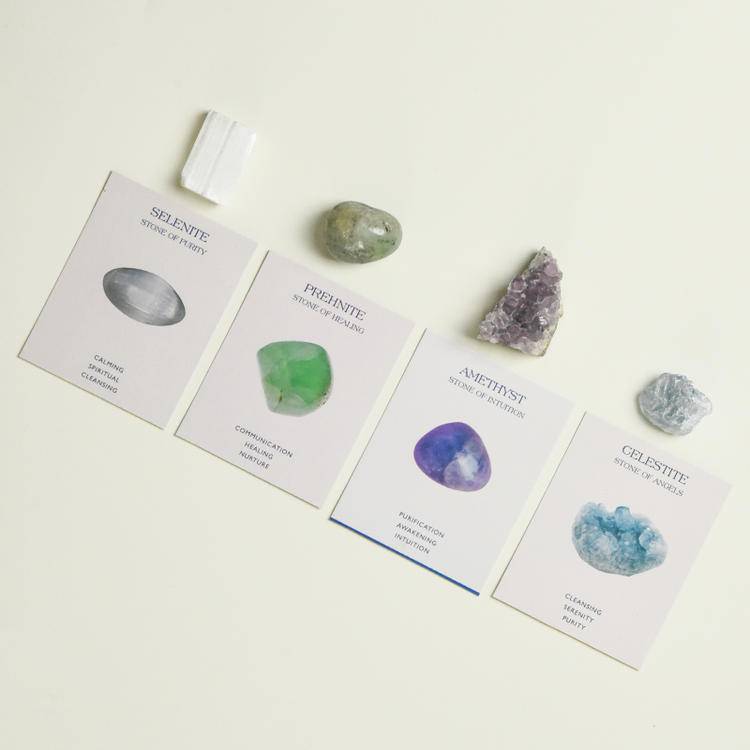 Intentional Energy – Polished Crystal Healing Set with Meaning Cards