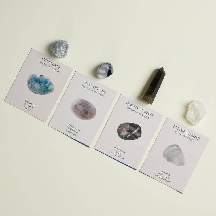 Intentional Energy – Polished Crystal Healing Set with Meaning Cards