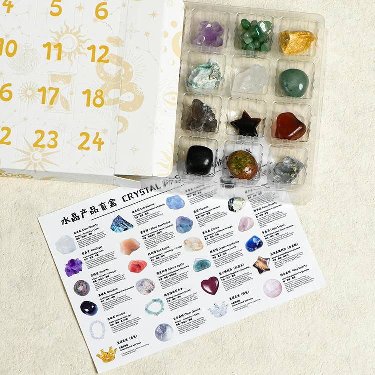 Mystic Discovery – 24-Piece Crystal Blind Box with Raw, Tumbled & Chip Stones