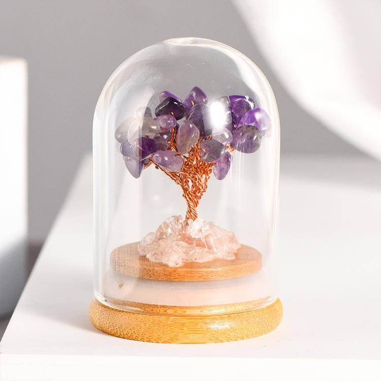 Prosperity Flow – Crystal Tree in Glass Dome