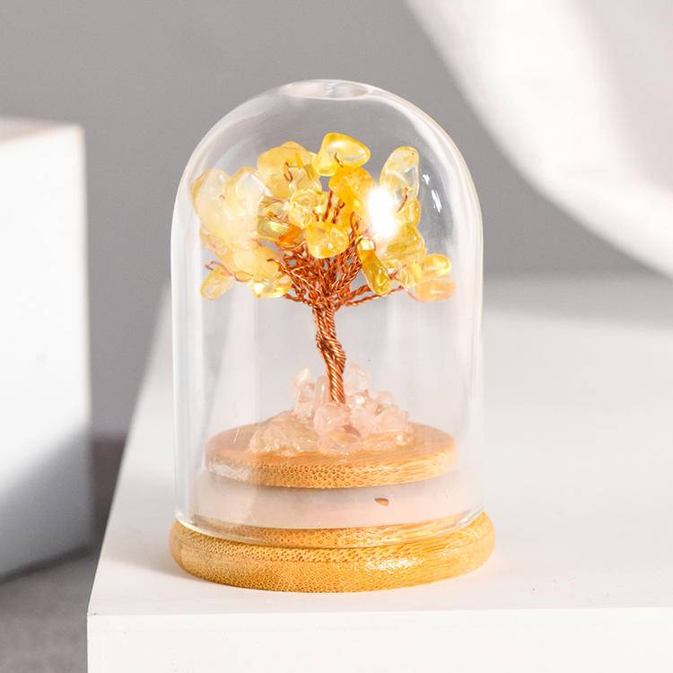 Prosperity Flow – Crystal Tree in Glass Dome