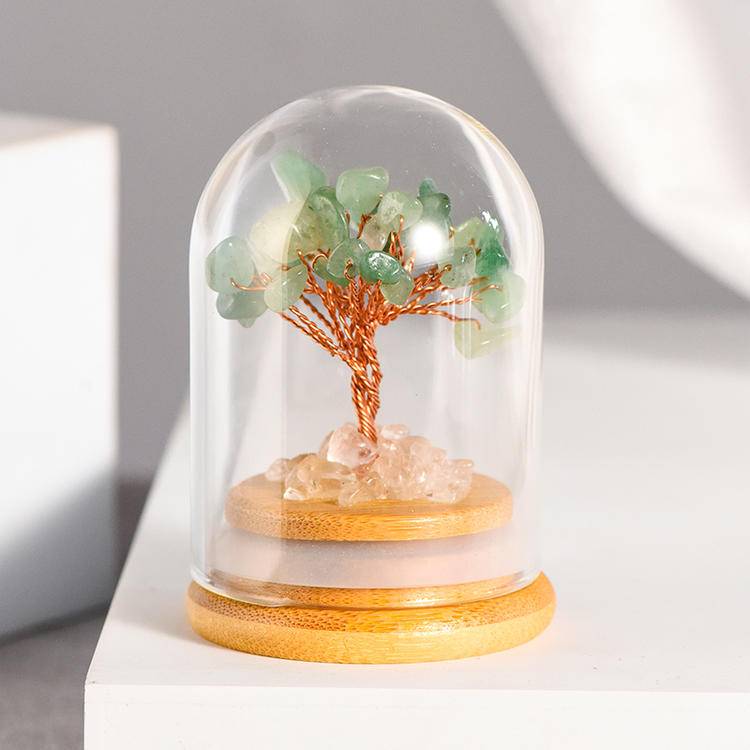 Prosperity Flow – Crystal Tree in Glass Dome