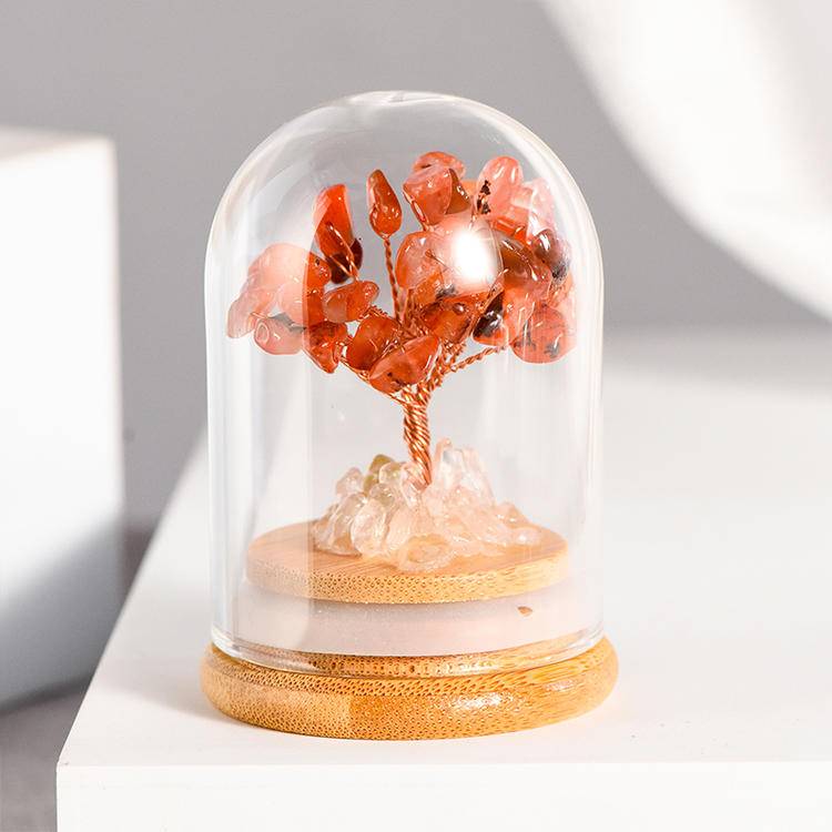 Prosperity Flow – Crystal Tree in Glass Dome