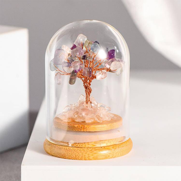 Prosperity Flow – Crystal Tree in Glass Dome