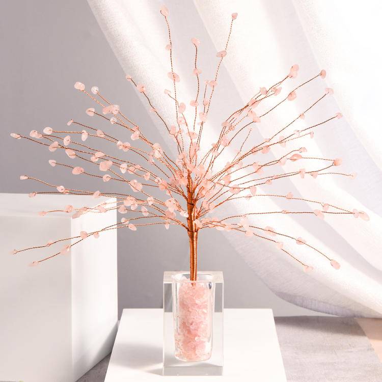 Prosperity Flow – Crystal Wealth Tree in Glass Vessel