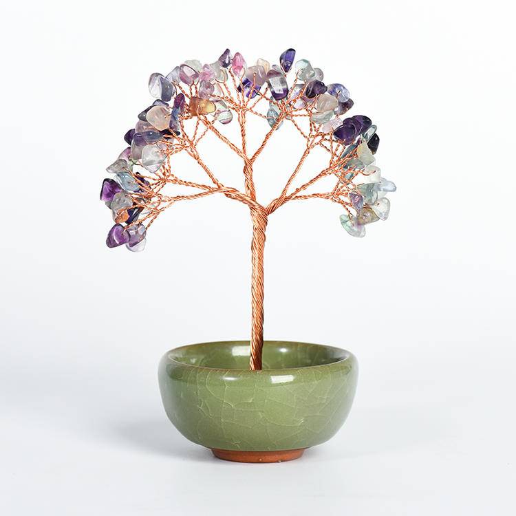 Rooted Energy – Crystal Tree in Ceramic Bowl