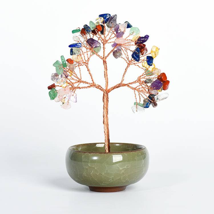 Rooted Energy – Crystal Tree in Ceramic Bowl