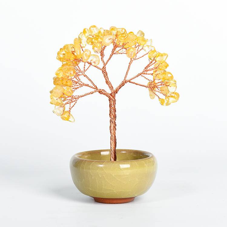 Rooted Energy – Crystal Tree in Ceramic Bowl