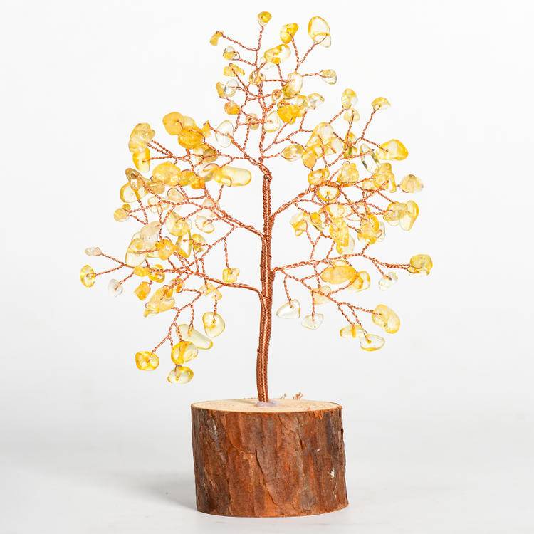 Natural Renewal – Crystal Tree on Wood Base