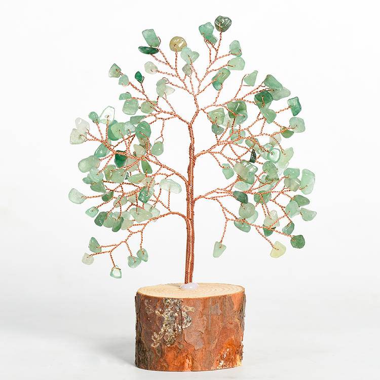 Natural Renewal – Crystal Tree on Wood Base