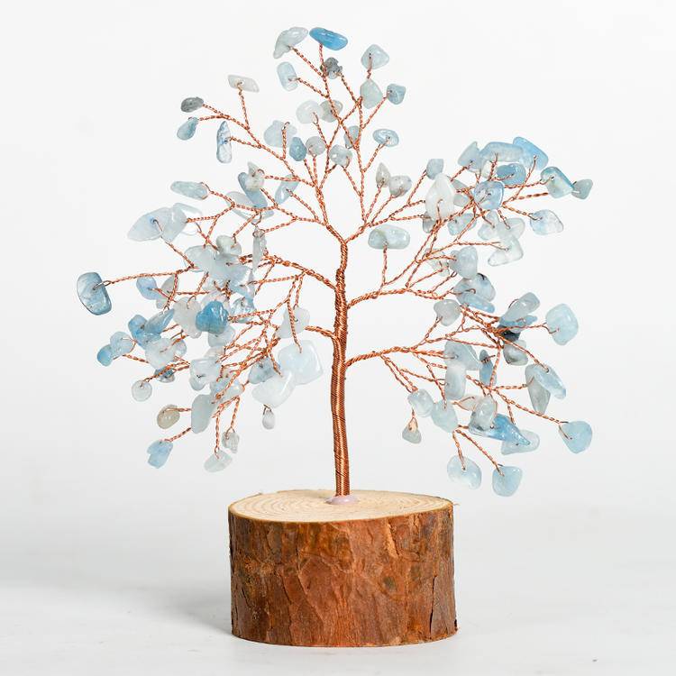 Natural Renewal – Crystal Tree on Wood Base