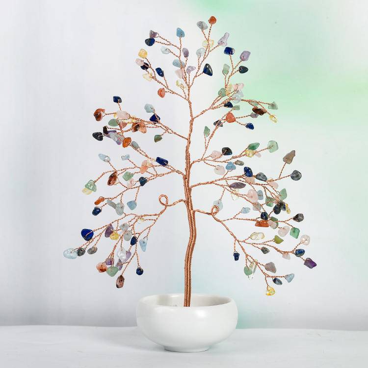 Elevated Energy – Crystal Tree in White Ceramic Bowl