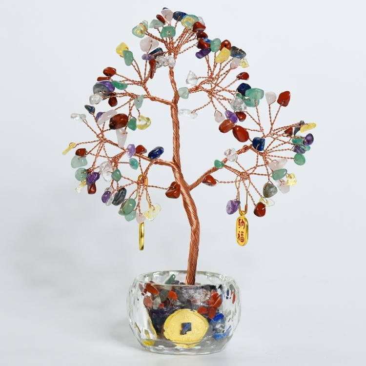 Wealth in Bloom – Feng Shui Money Tree in Clear Bowl