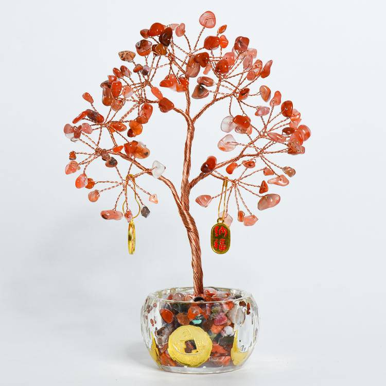 Wealth in Bloom – Feng Shui Money Tree in Clear Bowl