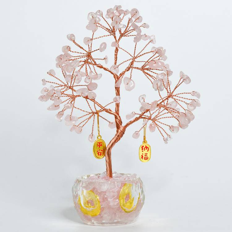 Wealth in Bloom – Feng Shui Money Tree in Clear Bowl