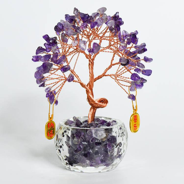 Wealth in Bloom – Feng Shui Money Tree in Clear Bowl