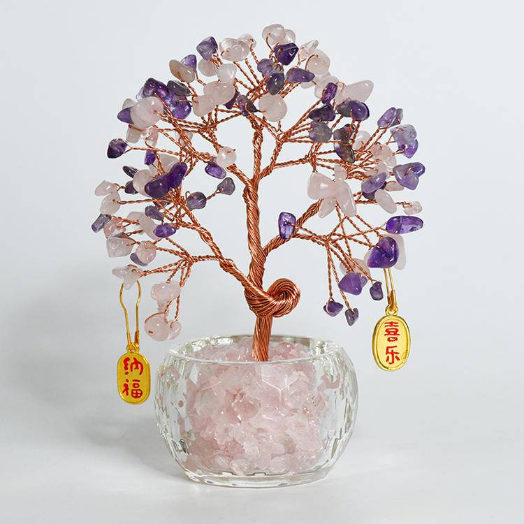 Wealth in Bloom – Feng Shui Money Tree in Clear Bowl