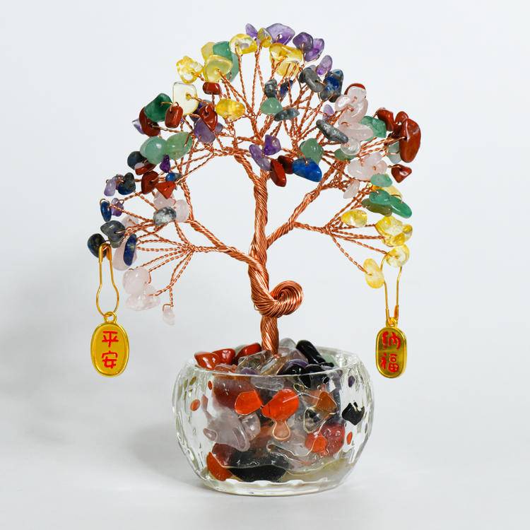 Wealth in Bloom – Feng Shui Money Tree in Clear Bowl
