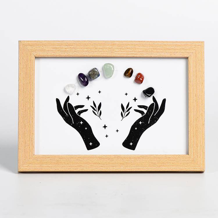Sacred Flow – Chakra Energy Hands Crystal Art Frame