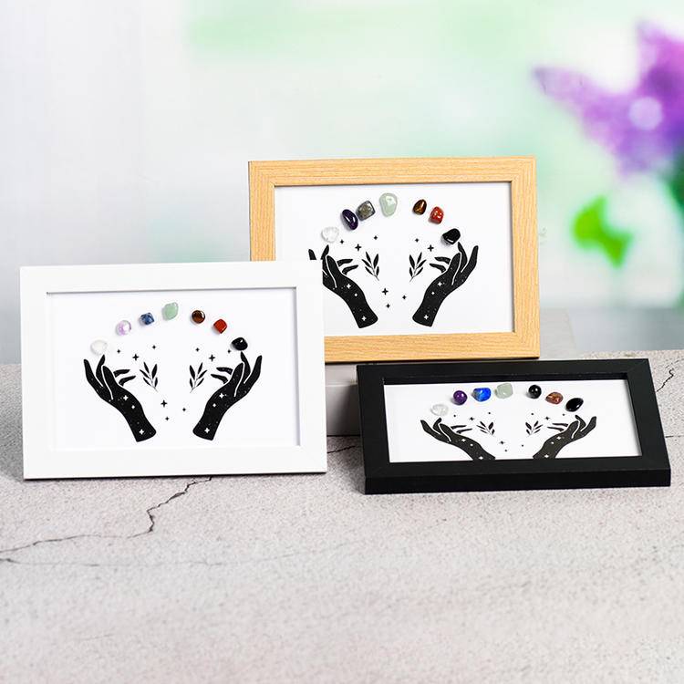 Sacred Flow – Chakra Energy Hands Crystal Art Frame