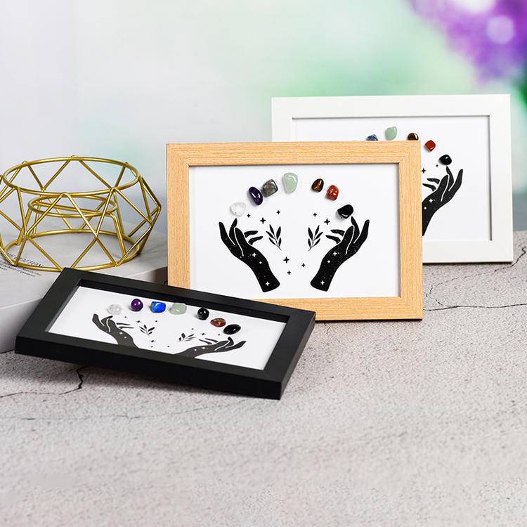 Sacred Flow – Chakra Energy Hands Crystal Art Frame