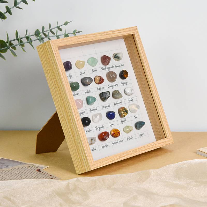 Energy Spectrum – 25 Crystal Tumbled Stone Art Frame