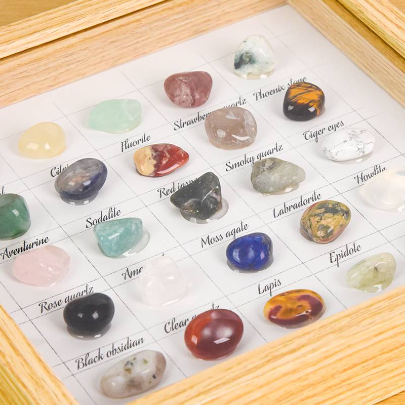 Energy Spectrum – 25 Crystal Tumbled Stone Art Frame