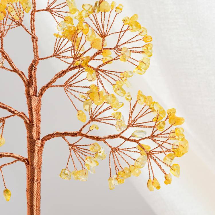 Fruitful Wishes – Citrine Crystal Tree in Persimmon Pot
