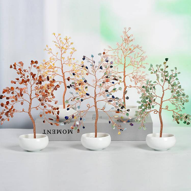 Elevated Energy – Crystal Tree in White Ceramic Bowl