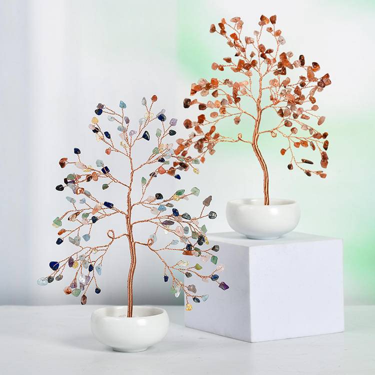 Elevated Energy – Crystal Tree in White Ceramic Bowl