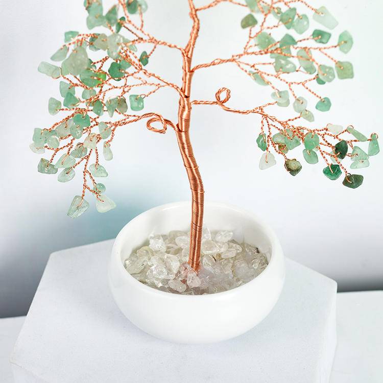 Elevated Energy – Crystal Tree in White Ceramic Bowl