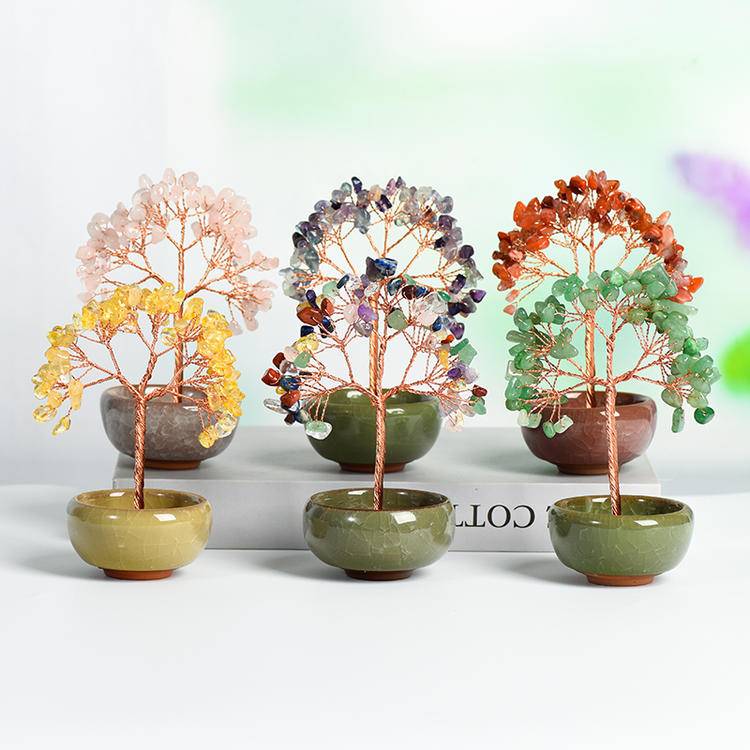 Rooted Energy – Crystal Tree in Ceramic Bowl
