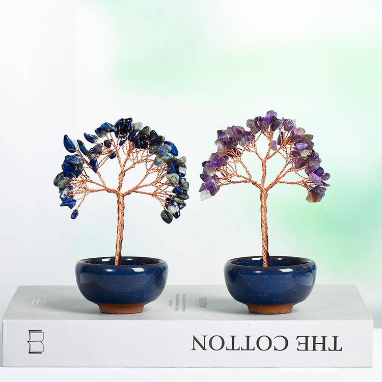 Rooted Energy – Crystal Tree in Ceramic Bowl