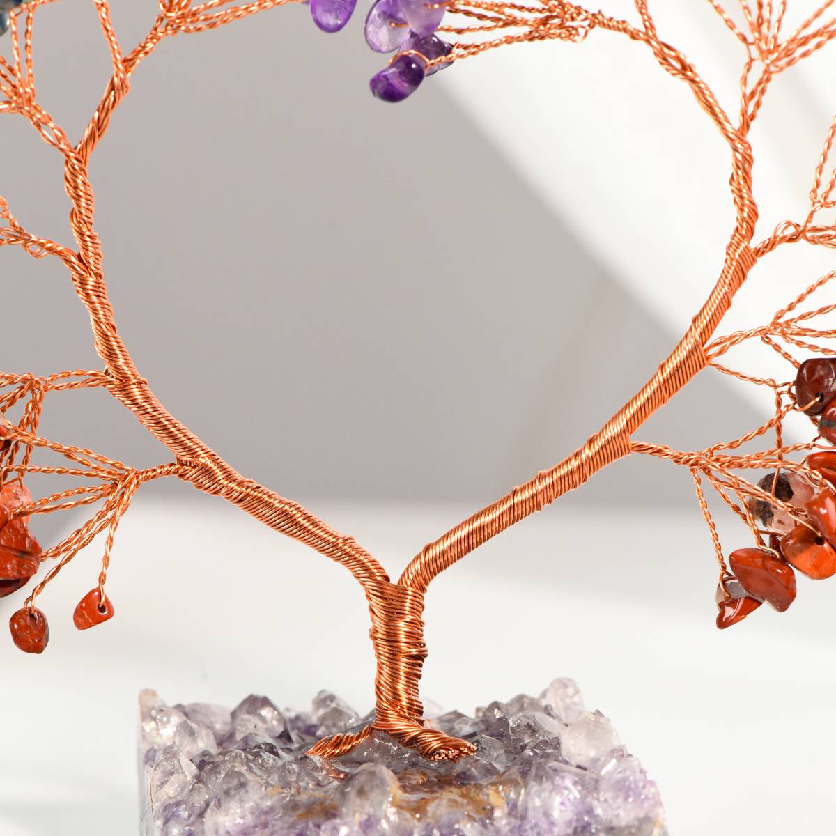 Heart of Harmony – Natural Crystal Tree with Amethyst Cluster Base
