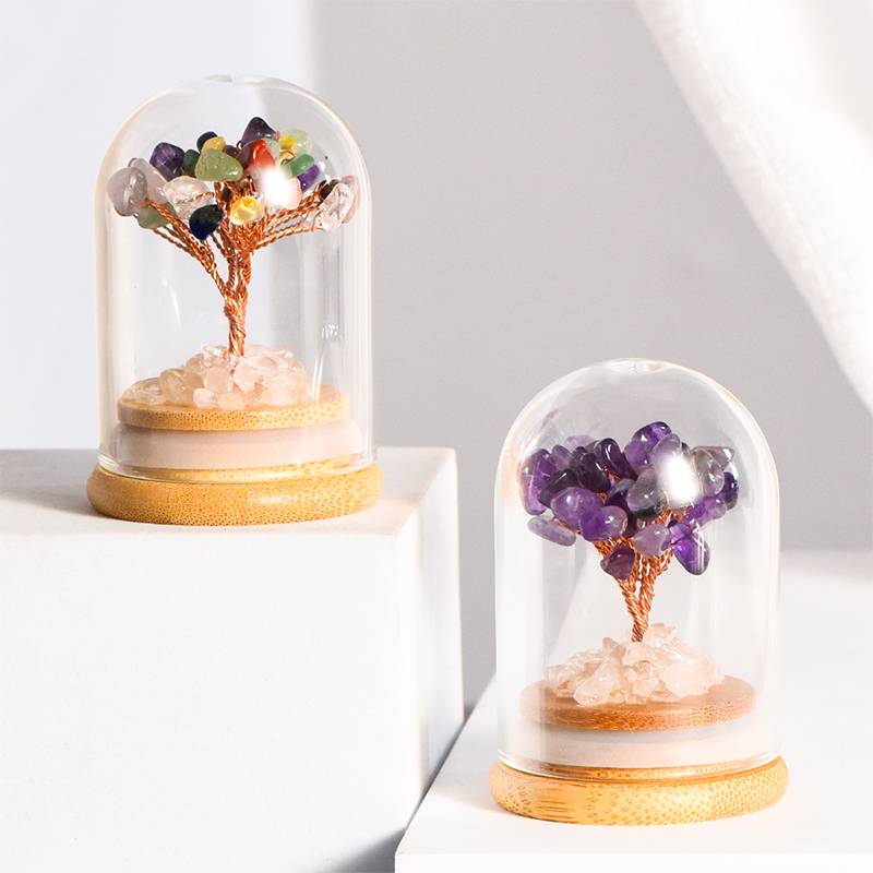 Prosperity Flow – Crystal Tree in Glass Dome