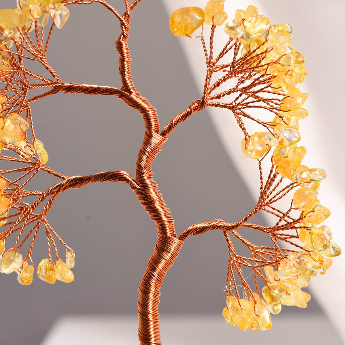 Abundant Blessings – Citrine Crystal Tree on Eight Auspicious Symbols Base