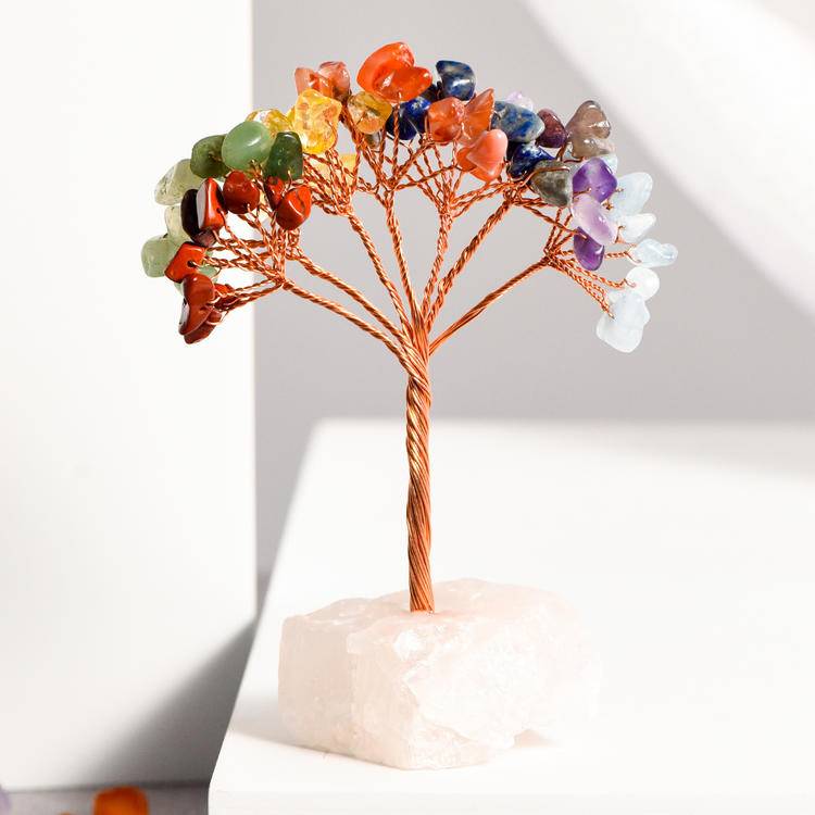 Raw Energy – Crystal Tree on Natural Stone Base