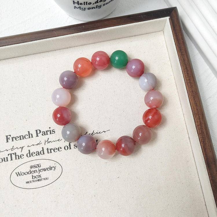 Calm Strength Classic Yanyuan Agate Bead Bracelet