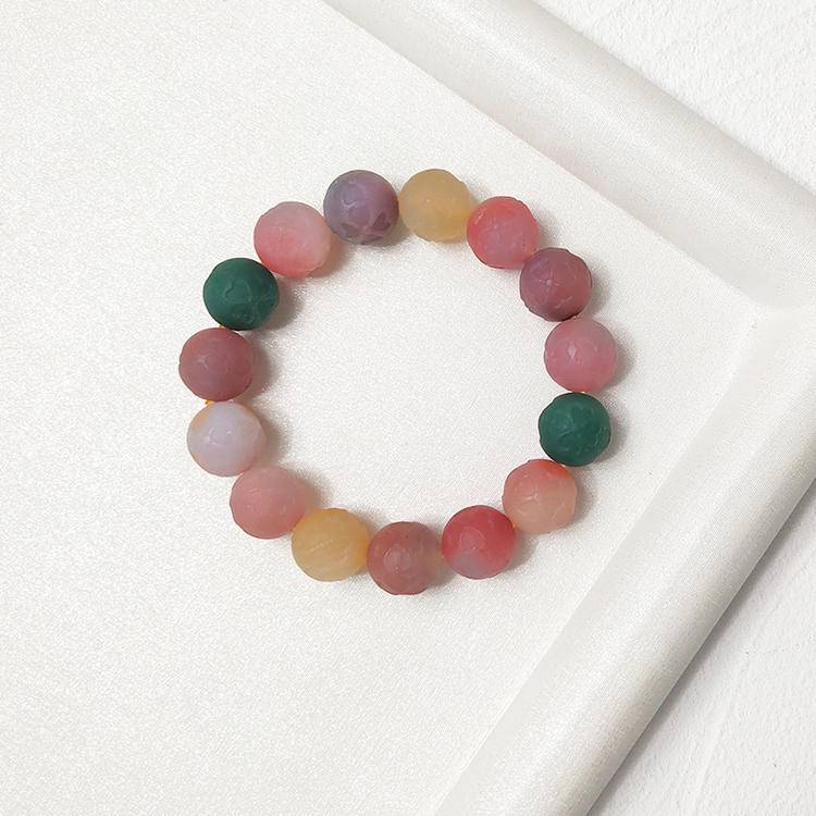 Fortunate Heart Four-Leaf Clover Yanyuan Agate Bracelet