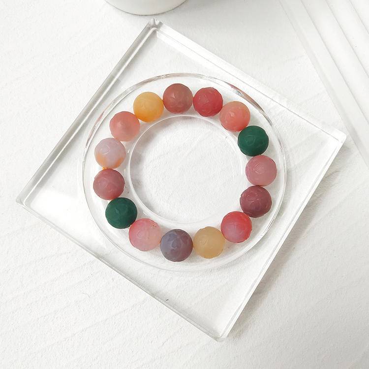 Fortunate Heart Four-Leaf Clover Yanyuan Agate Bracelet