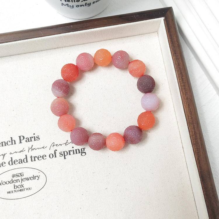 Flowing Transformation Floating Carved Yanyuan Agate Bracele