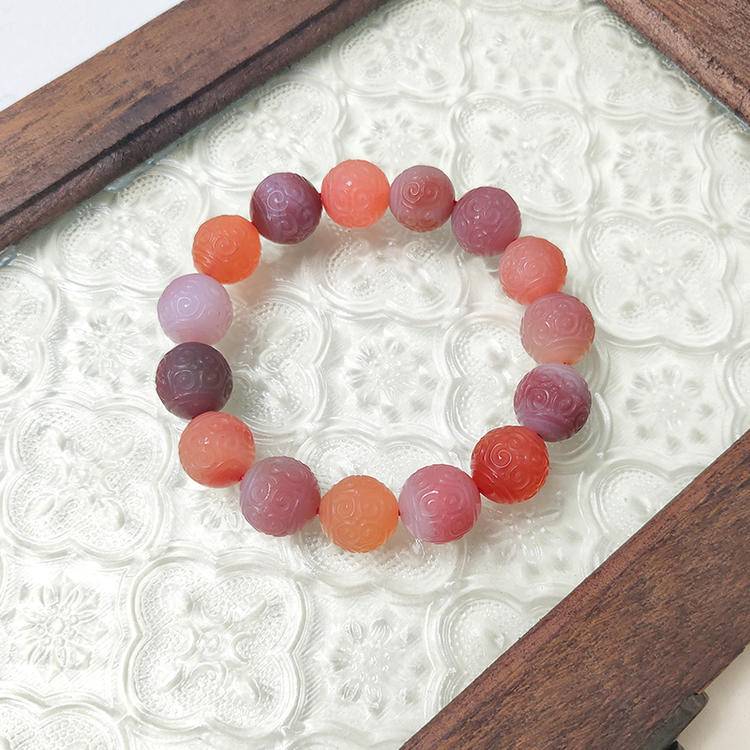 Flowing Transformation Floating Carved Yanyuan Agate Bracele