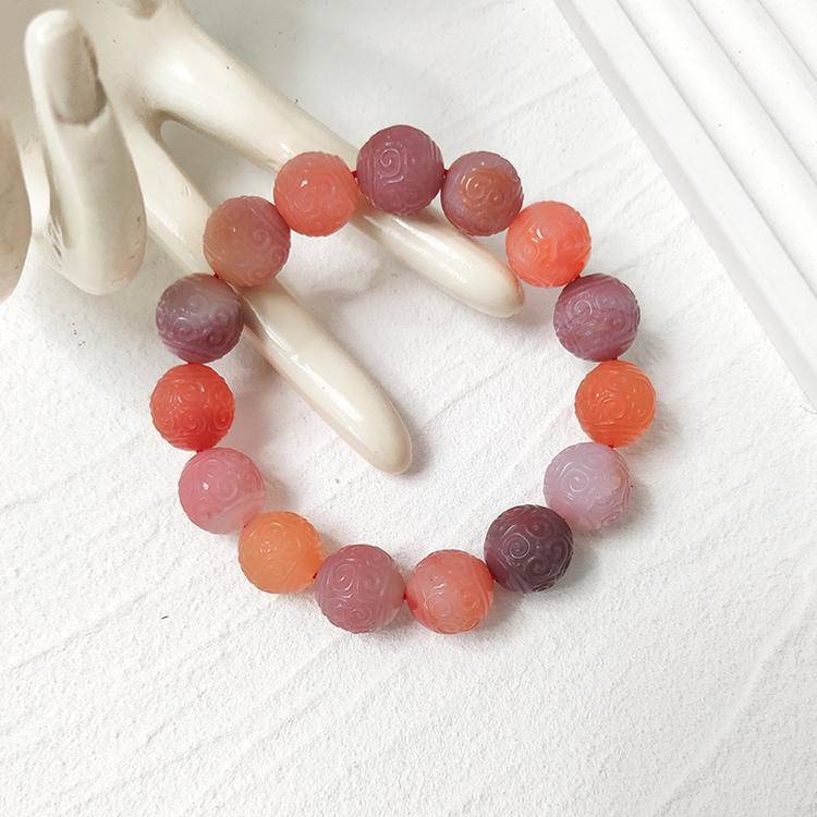Flowing Transformation Floating Carved Yanyuan Agate Bracele